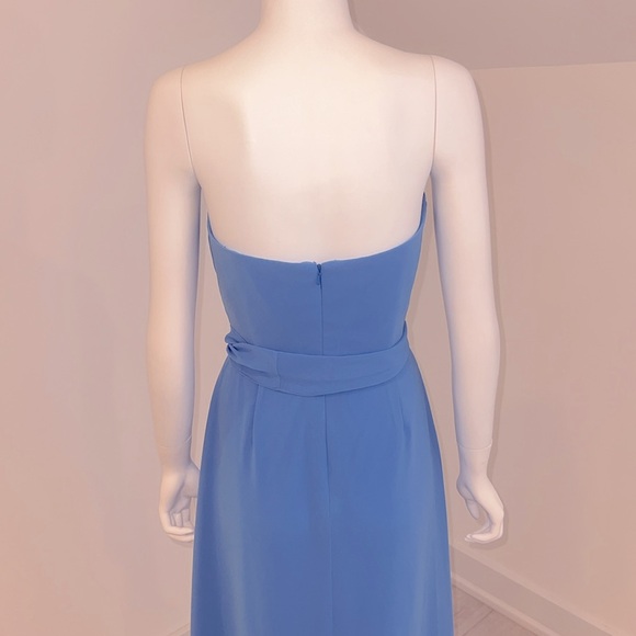 NWT SAMPLE SALE Social Dessy 8141 size 10 Cornflower Blue Nu-Georgette Pristine - Picture 5 of 7